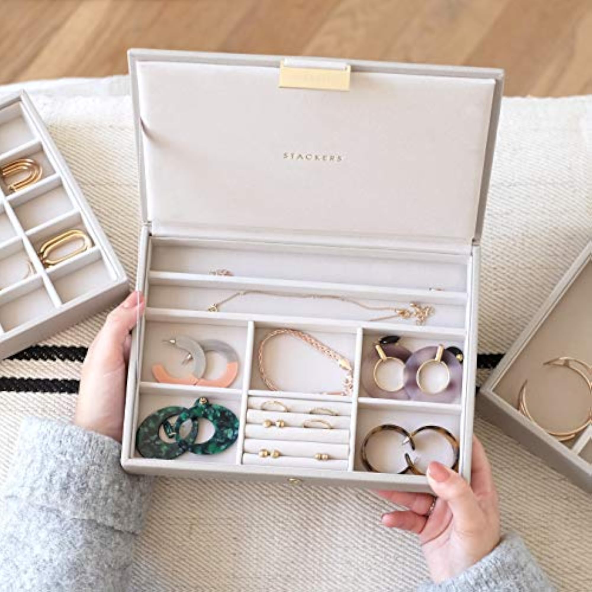Classic Medium Jewellery Box Lid, Taupe